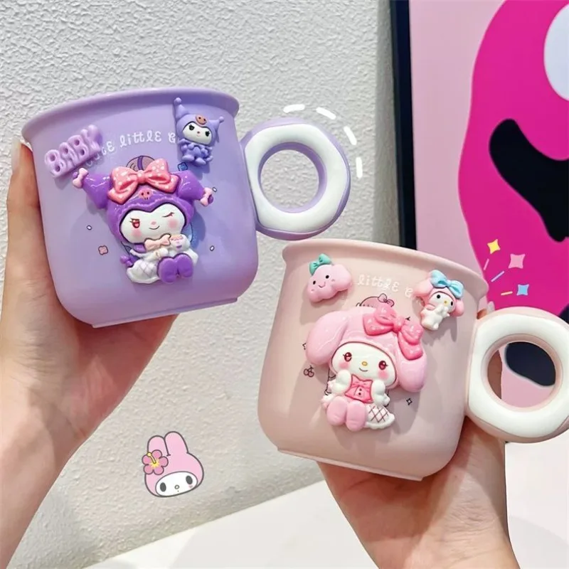 

New Sanrio anime cartoon Hello Kitty Kurome My Melody Mouthwash Cup Children's Cute Teeth Brushing Cup High-Looking Baby Gift