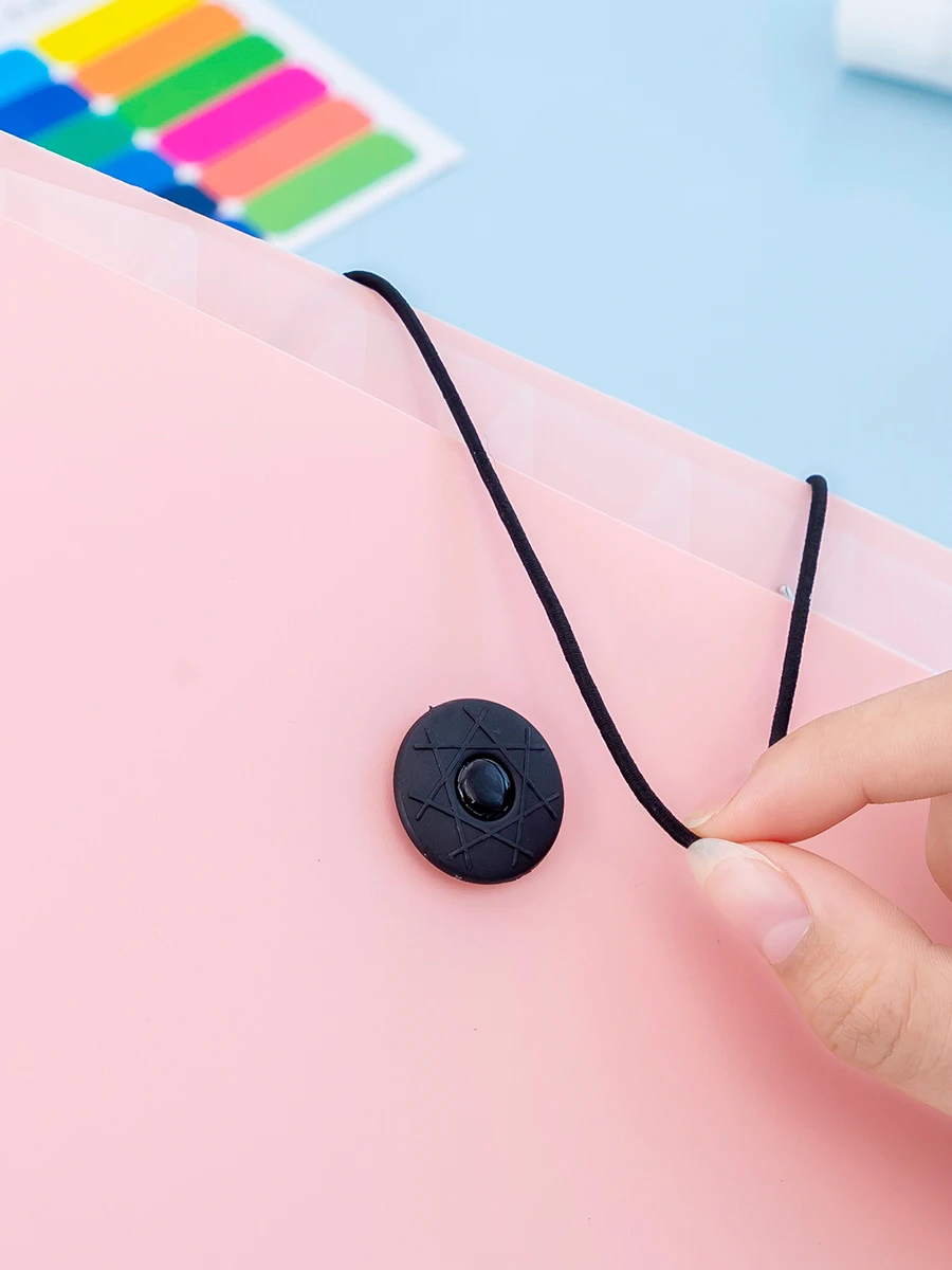 1PC Cute Transparent  Accordion File Folder for Students A4 Multi-Layer Storage Classification Pouch Organizational Tool