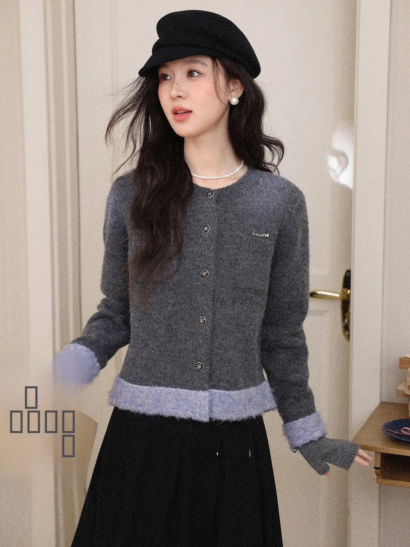 

Женский вязаный свитер South Deer Paris в винтажном стиле с цветочным узором, длинными рукавами, осенне-зимний, с цветовыми блоками, открытый дизайн