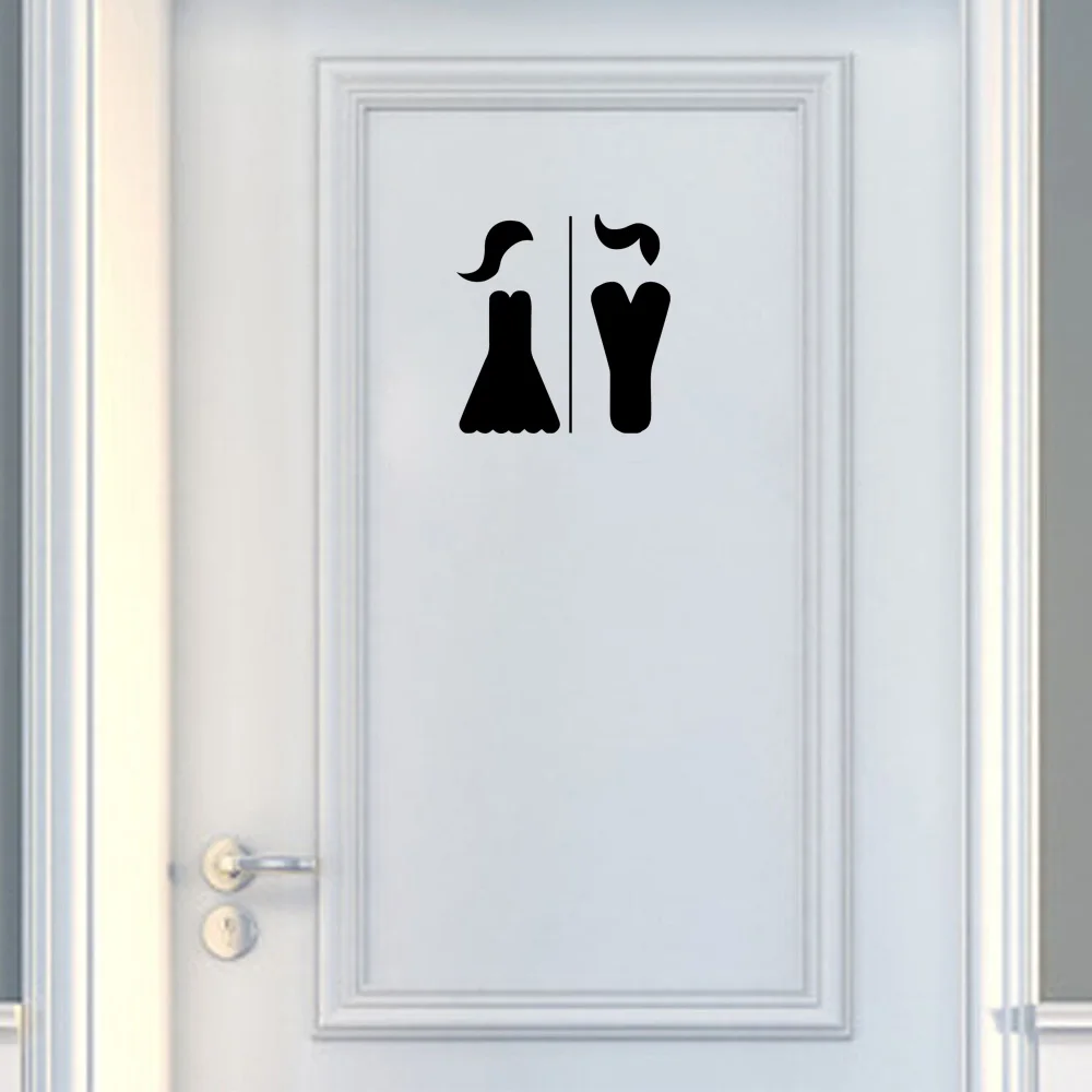 1pc Toilet label sticker Cartoon WC wall decoration Vinyl Mural Decal Home Decor Self adhesive DIY Wall Sticker