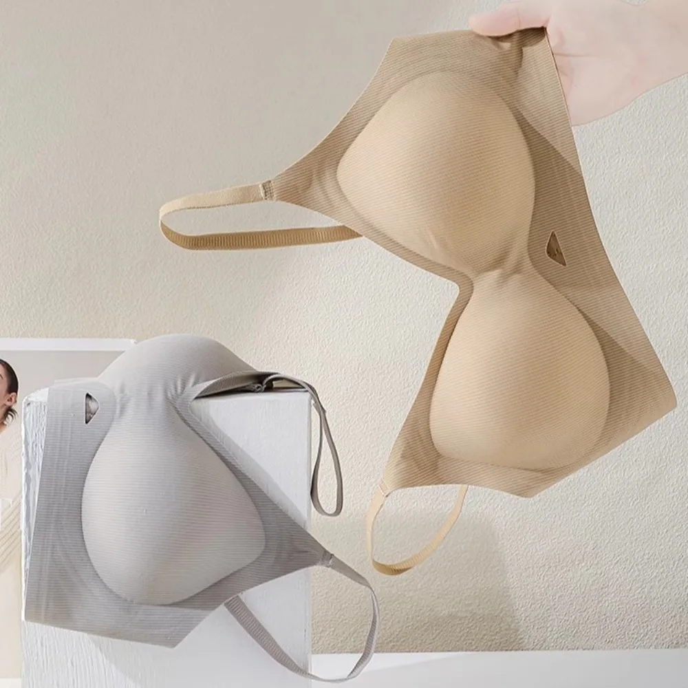 

Close-fitting Wireless Deep V Bra Anti-sagging Shockproof Brassiere for Women Lingerie Gathered Breasts Push Up Underwear