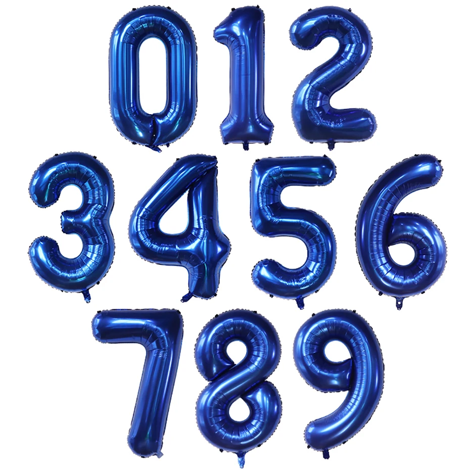 40-calowy ciemnoniebieski balon foliowy 0-9 Digital Globos Dekoracja urodzinowa dla dzieci Baby Shower Zabawka dla dzieci Prezenty na ukończenie szkoły