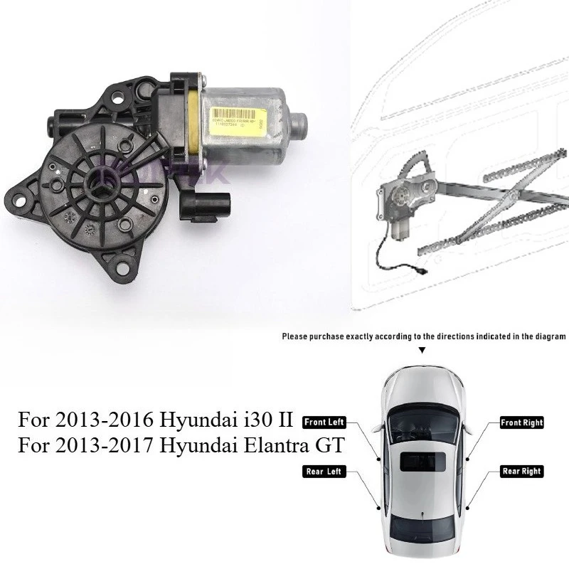 1 قطعة محرك رافع للزجاج الخلفي الأيمن لـ 2013-2016 Hyundai i30 II Elantra GT أجزاء محرك منظم للنوافذ الكهربائية 83460A5000 #1