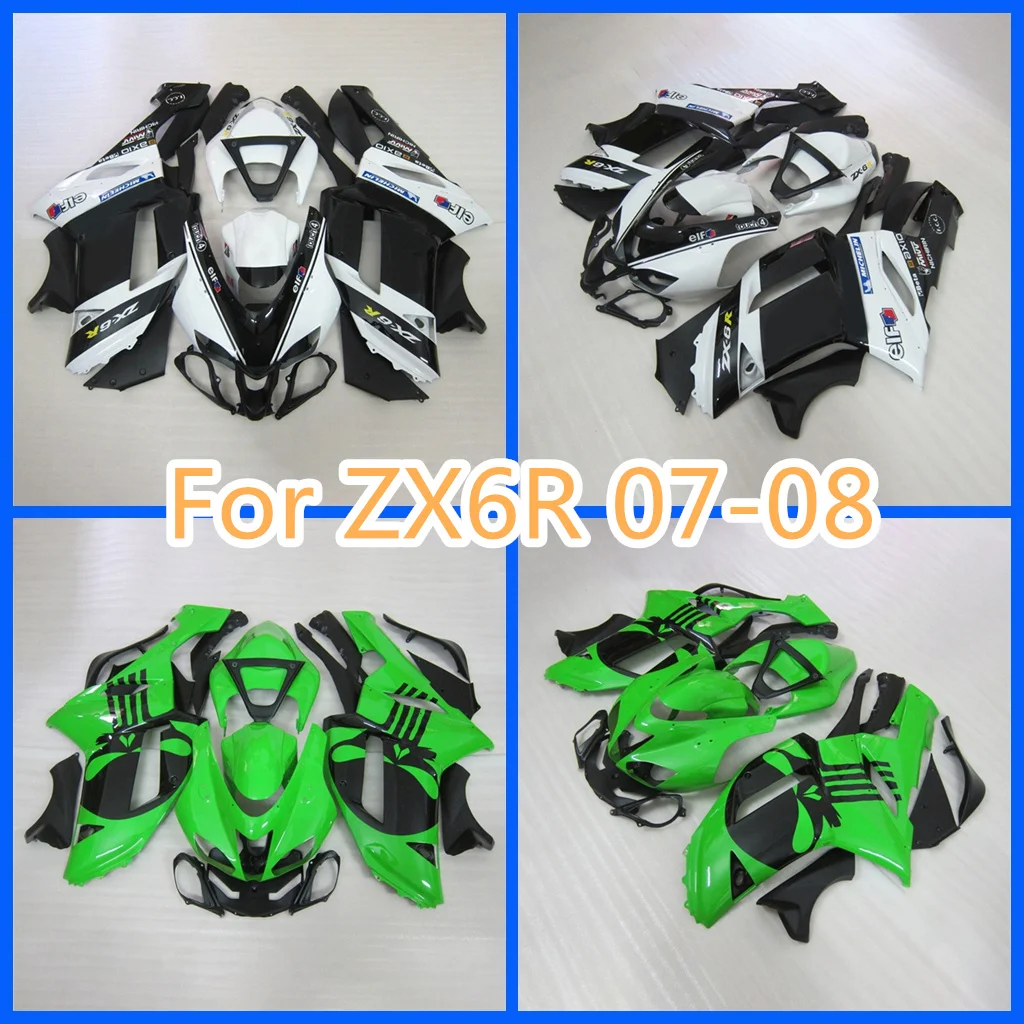 

High Quality Injection Fairing Set for Kawasaki Ninja ZX6R 07 08 ZX-6R 2007-2008 Street Sport Body Repair Aftermarket Parts