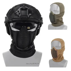 Masque de protection en maille métallique pour la chasse en plein air, équipement de sauna, demi-masque, airsoft, paintball, Dulbalaclava