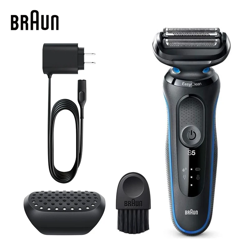 Braun 50-B1000s Electric Shavers for Man EasyClean 3 Floating Blade Dry and Wet Shave Rechargable Series 5 Razor 110-240V