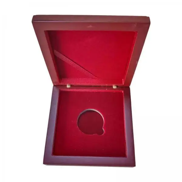 Dustproof Coin Holder Collector Box Wooden Material Display Container for Challenge Coins and Medals Presentation