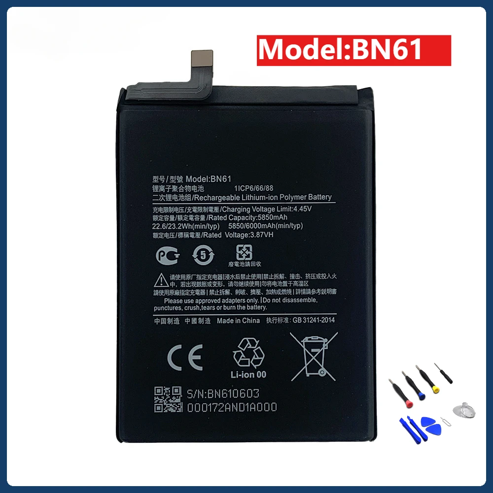 New BN61 BN48 Battery for Xiaomi Poco X3 MZBO7ZOIN  MZBO7ZIIN Redmi Redmi Note 6 Pro 7 M1806E7TG M1806E7TH