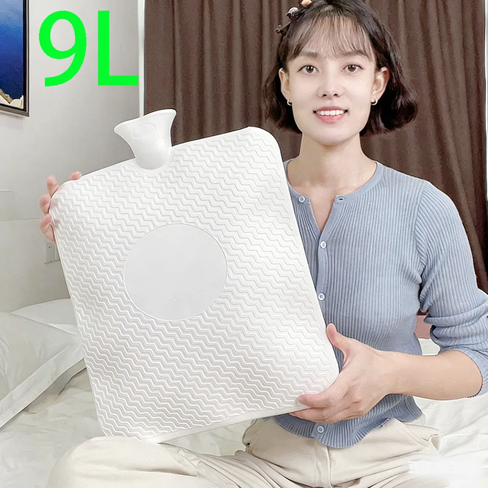 Extra Large Hot Water Bag Bottle Heating Pad Camping Sofa Winter Bed Warmer Pain Relief Hand Foot Heat Therapy Soft Plush Cover