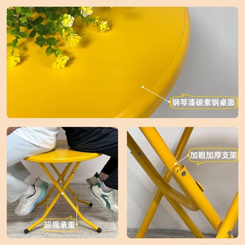 New Hong Kong-style tea restaurant fast food restaurant small round table, folding dining table and chairs, dining table 6