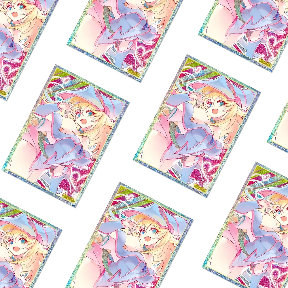 63 x 90 mm, 50 Stück, holografische Sammelkartenhüllen in japanischer Größe, Cartoon-Kartenhüllen, Kartenschutz für YGO-Spielkarten – Detail 2