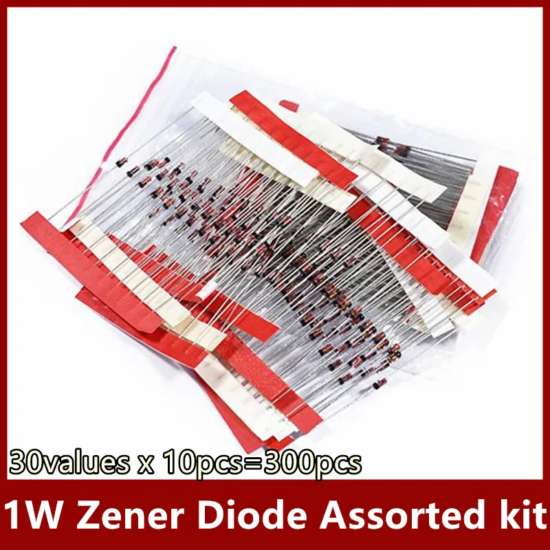 30values X10pcs  1W Zener Diode 3V~47V Assorted Assortment Set New electronic diy kit