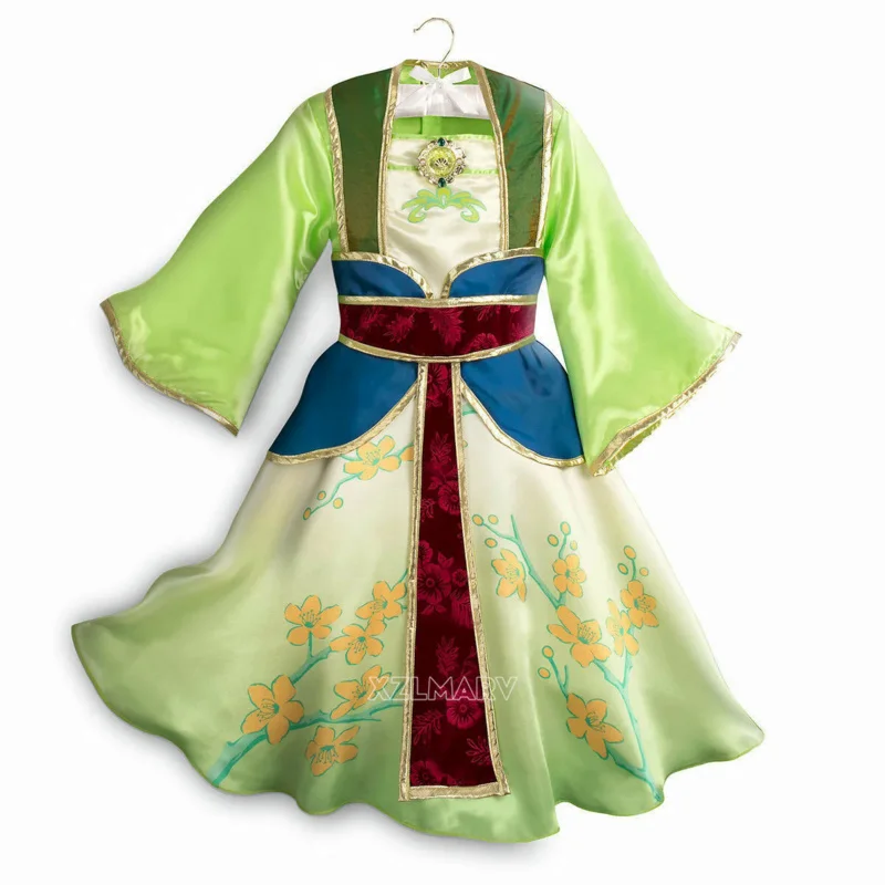 Sommer Säuglings mädchen Mulan Kleid Halloween Karneval Mulan Cosplay Kostüm Mulan Perücke für Kinder Geburtstags feier Kleinkind verkleiden