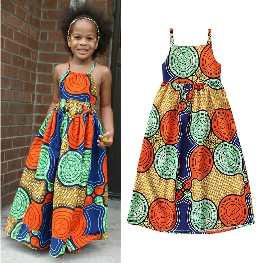 Novos estilos de verão para meninas na Europa e América - vestidos sem mangas com estilo boêmio africano, vestidos longos com costas nuas.