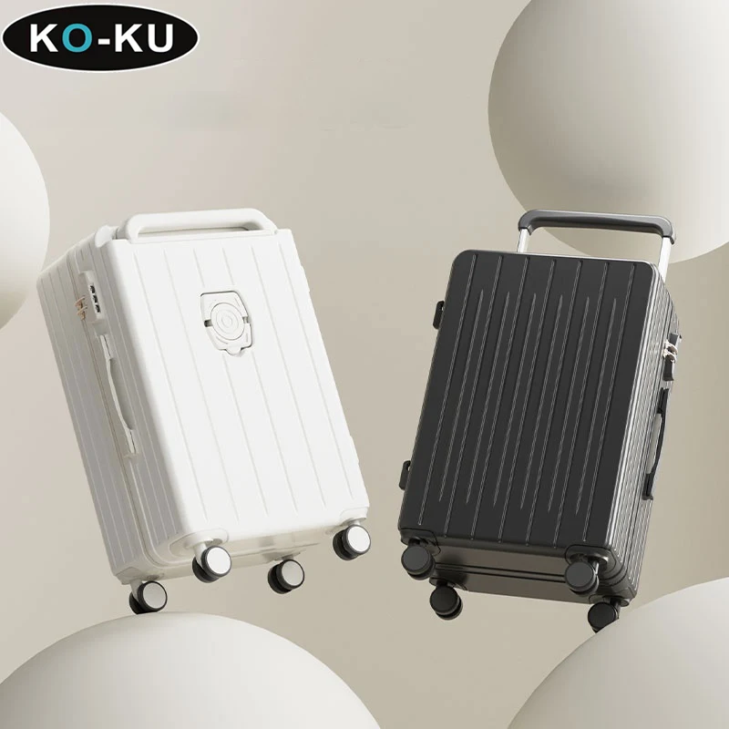 KO-KU Large Capacity 2024 New Wide Handle Luggage Students Universal Wheel Boarding Suitcase Password Box 20/22/24/26/28/30