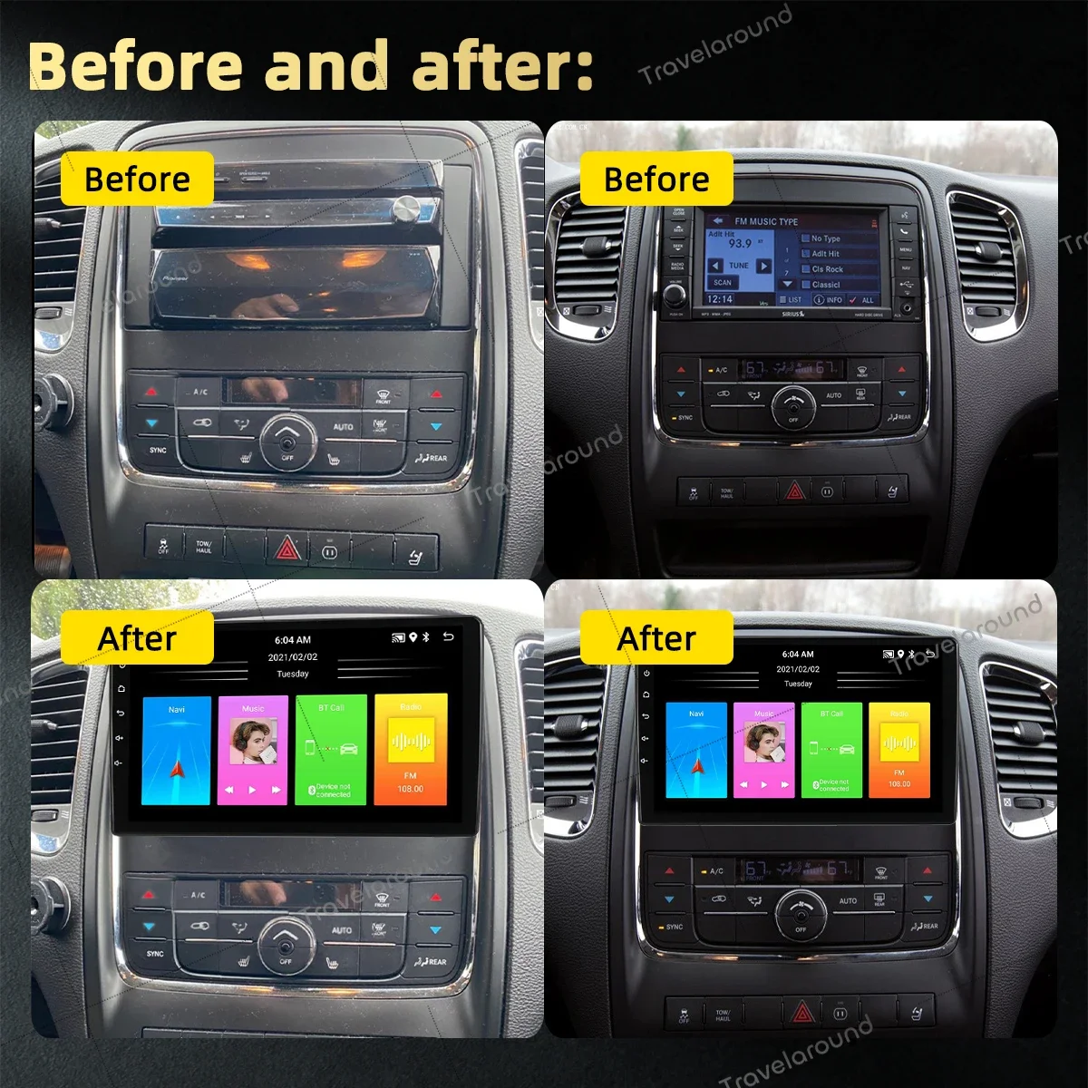 Multimedia for Dodge Durango 2011-2023 2 Din Android Car Radio GPS Navigation Autoradio Player Head Unit Audio Stereo Autoradio