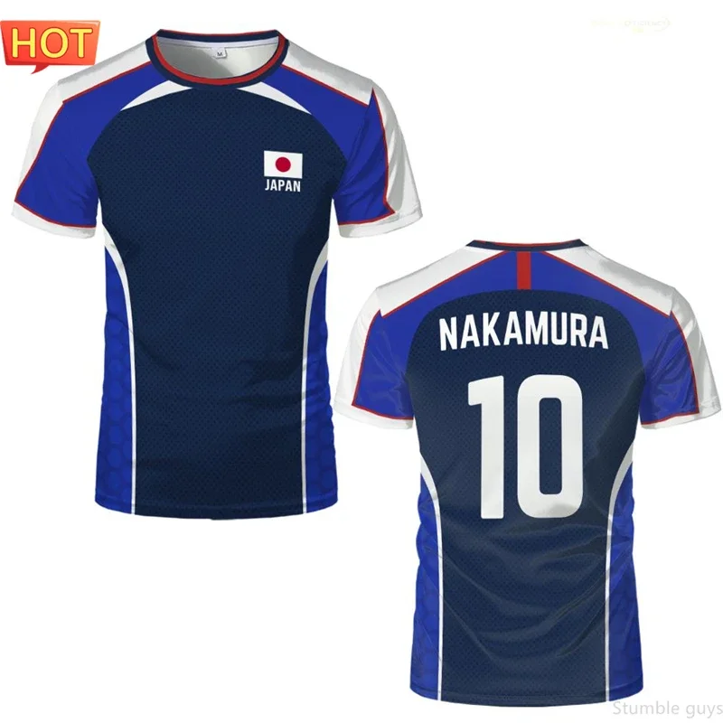 Japanisches Anime Captain Tsubasa Nankatsu Fußballtrikot Herrenbekleidung Jungen T-Shirt Kinder Cosplay Freizeitoberteil Fan-Geschenk Tee