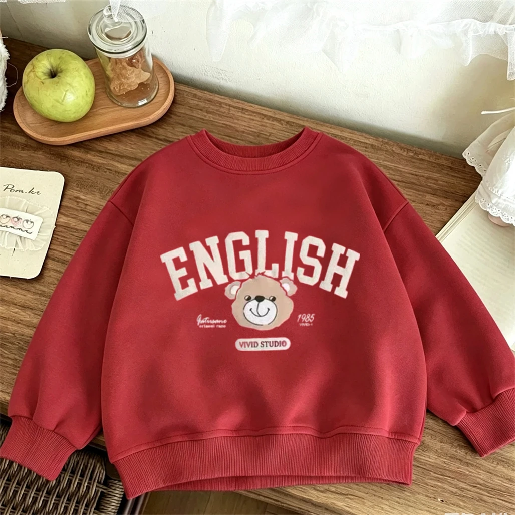 Long-sleeved Tops Spring Child Casual Loose Clothing New Design Printed Hoodies For Boys And Girls Thin Round Neck Pullovers