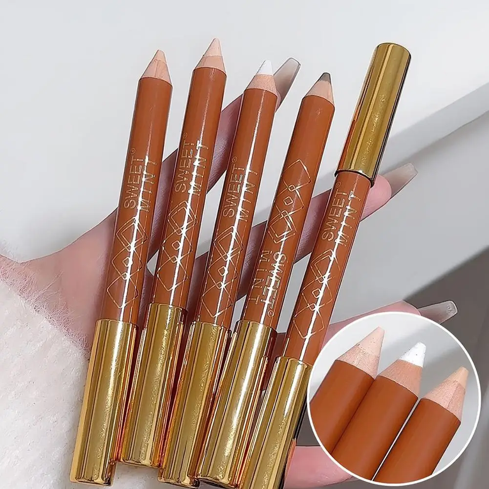 2 IN 1 Matte White Highlighting Contouring Stick Brightening Concealer Skin Pencil Matte Smooth Makeup Pencil Tone Bronzers C1T8