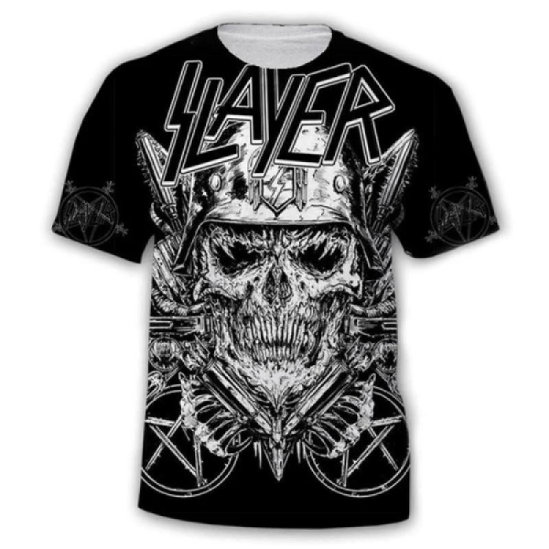 2024 Newest Popular 3D Print T-shirt Slayer Band Heavy Metal Hiphop Men Women Cool T-shirt Funny Summer Quick Drying Top