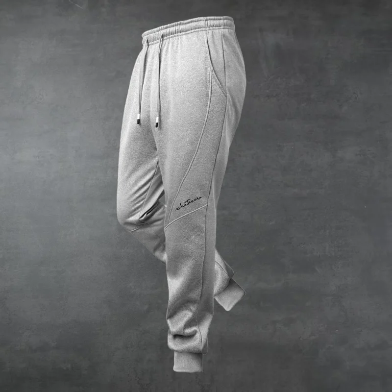 بنطال رياضي للخريف والشتاء للرجال بنطال كاجوال عصري برباط عالي الخصر وطبعة حروف