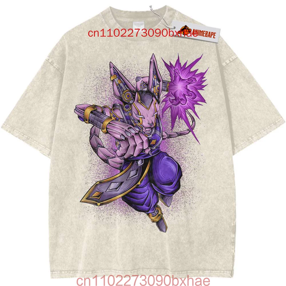 2025 الرجال غسلها التي شيرت موضة خمر انمي ياباني لعبة دراغون بول طباعة كبيرة الحجم تي شيرت الشارع الشهير الهيب هوب Harajuku القطن تيز