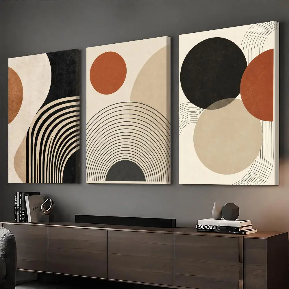 Geometric Relief One Minimalist Framed Wall Painting HD Canvas Print Poster Wall Art | Optional Frame | Modern Hallway Decor