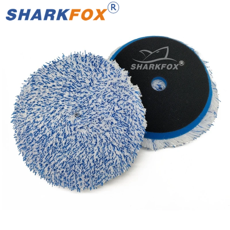 Sharkfox 1Pieces 5/6inch Microfiber Polishing Pad For Cars Body Polish Micro Fiber Polishing Wheels For DA/RO Car Polisher