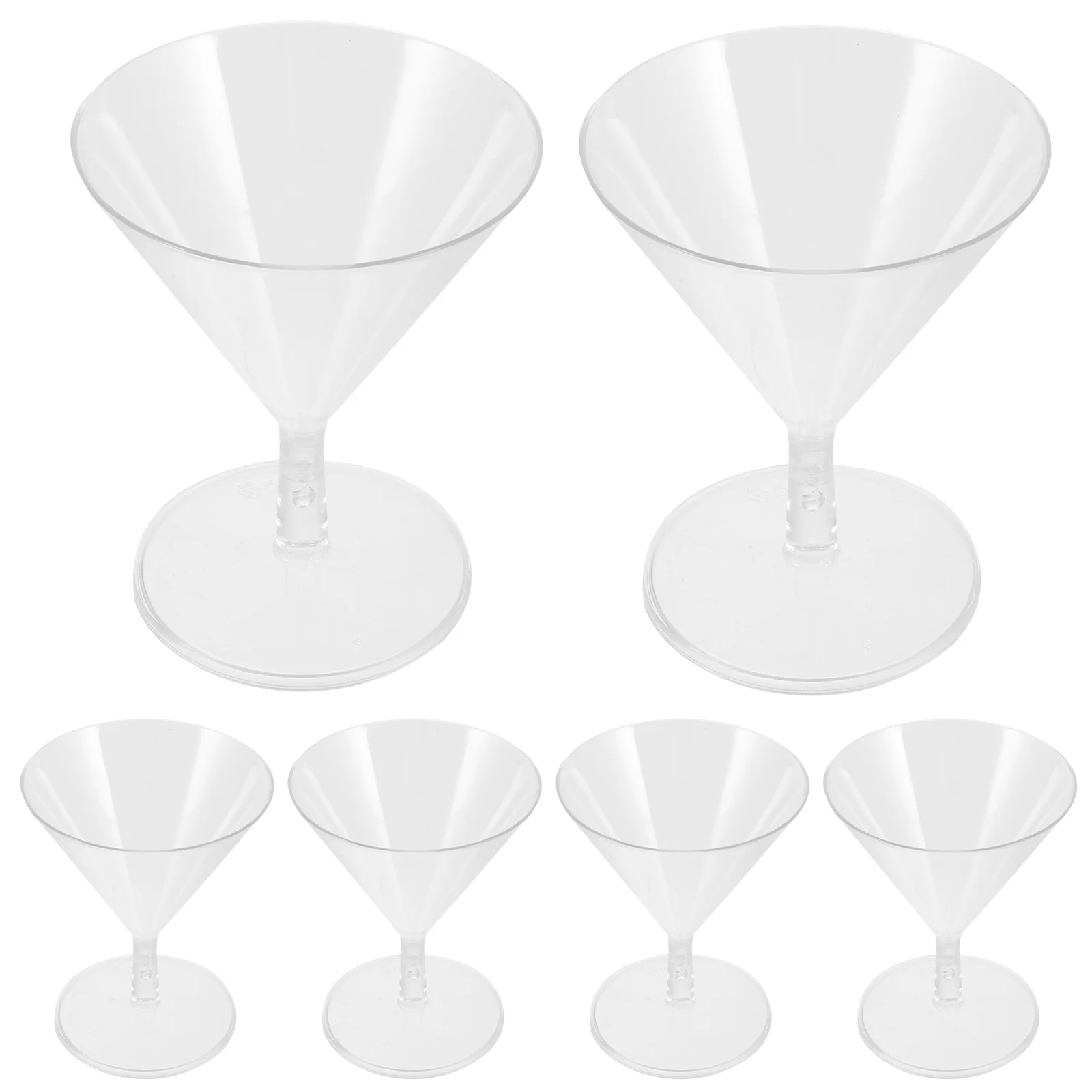 

8 Pcs Disposable Wineglass Clear Beverage Cups Whiskey Glasses Martini Plastic Cocktail