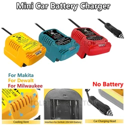 NEW Cigarette Lighter Plug Mini Car Battery Charger For Makita/Dewalt/Milwaukee 18VLi-ion Battery Charger with LED Indicator