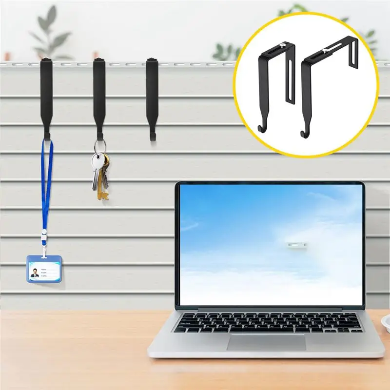 ABJI-1 Set Universal Hanger Set Metal Black Cubicle Hooks Door Mirror Hanger Cubicle Wall Hooks 12Pcs