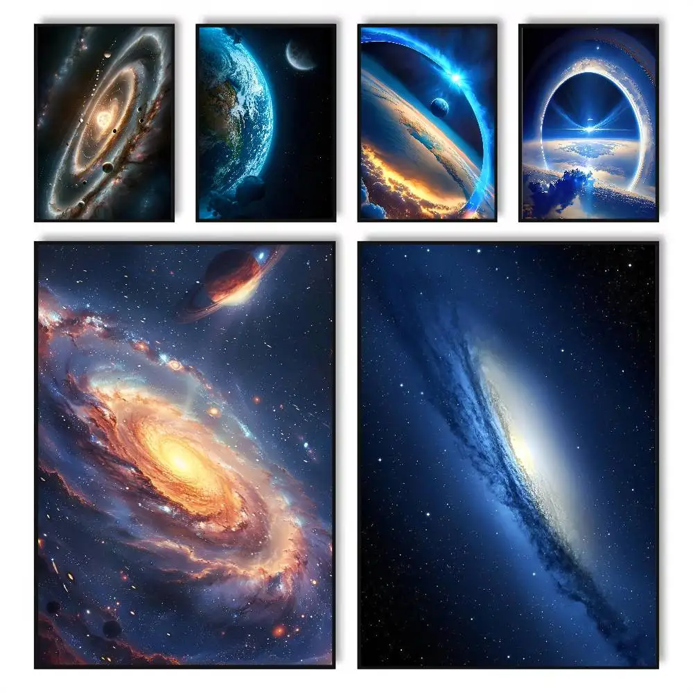 ملصقات يونيفرس سبيس عالية الدقة ذاتية اللصق مقاومة للماء مثالية لتزيين غرفة المعيشة وغرفة النوم #1