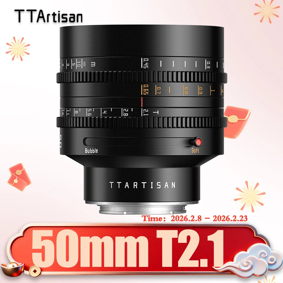 

TTArtisan 50mm T2.1 Full Frame Artist Bokeh Camera Cine Lens for Humanity Photography with Sony E Canon RF Nikon Z Lumix L-mount