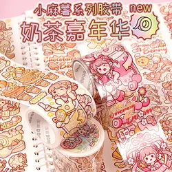 Nieuwe Kleine Mochi Aardappel Hele Rol Stickers Decoratieve Materialen Koreaanse Briefpapier Washi Tape Kawaii Tape Kawaii Stickers