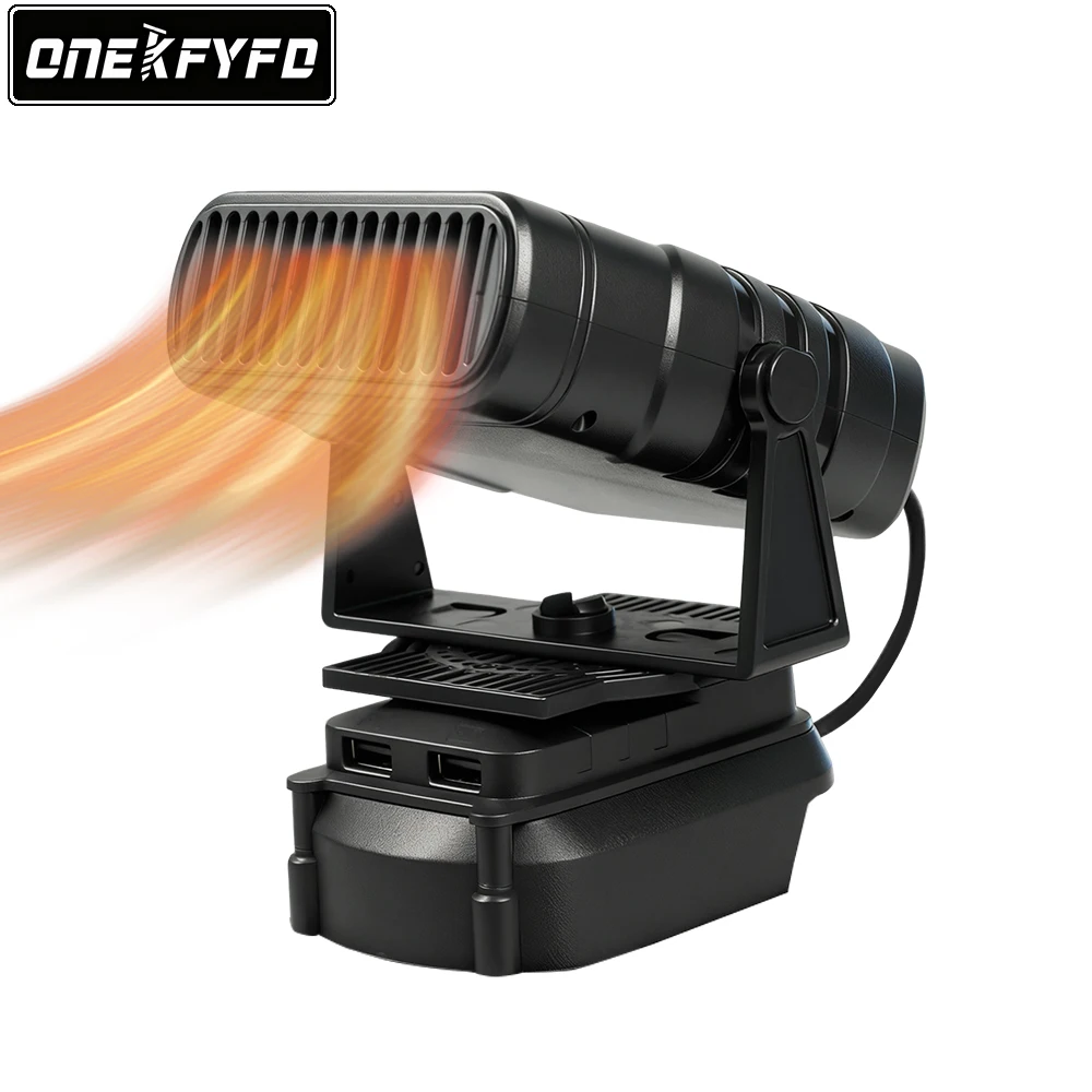 Cordless Rechargeable Car Heater Warmer For 18V Lithium-Ion Battery Fast Heating Defrosting Demisting Cooling Air Blower