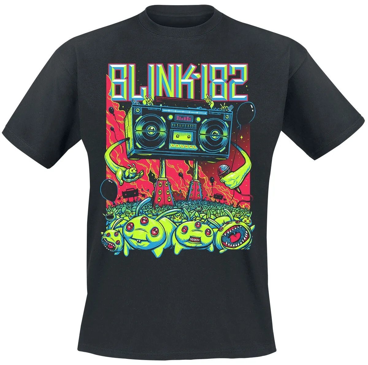 Blink 182 Skeleton Middle Finger Print Cotton T-shirt Men Women Punk Rock Band Unisex Short Sleeve Casual Tee