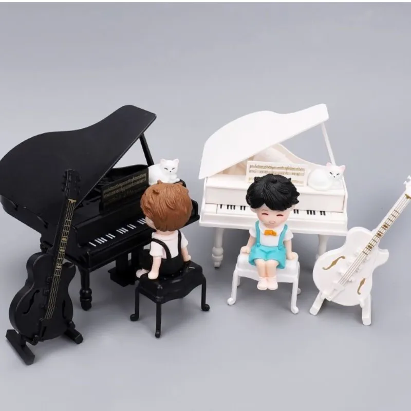 2025 Creative New Home Simulation Piano Guitar Instrument Model Prop Cute Mini Multi functional Desktop Decoration OrnamentLI411