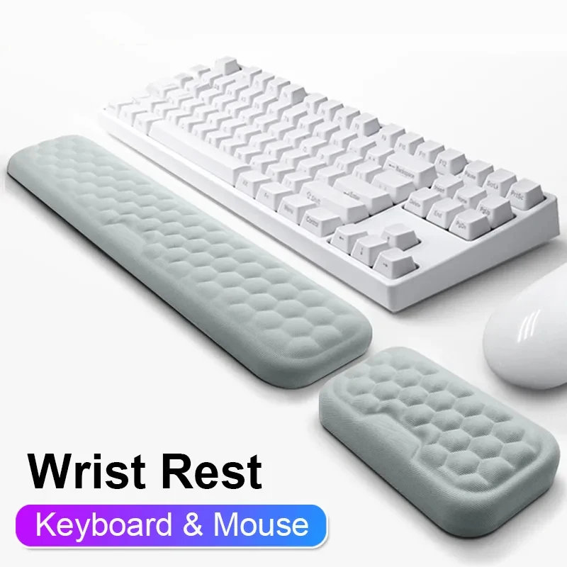 The New Mouse & Keyboard Wrist Protection Rest Pad With Massage Texture For PC Gaming Laptop Keyboard Mouse Memory Cotton Rest