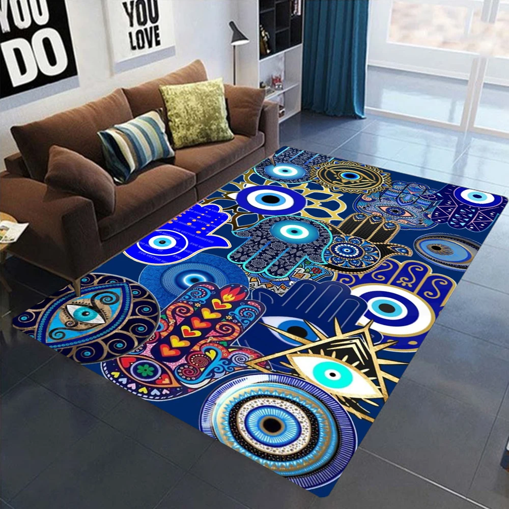 

Коврики с принтом «Рука Фатимы», нескользящий ковер, моющийся вручную ковер из полиэстера для гостиной, спальни, декор, напольный коврик