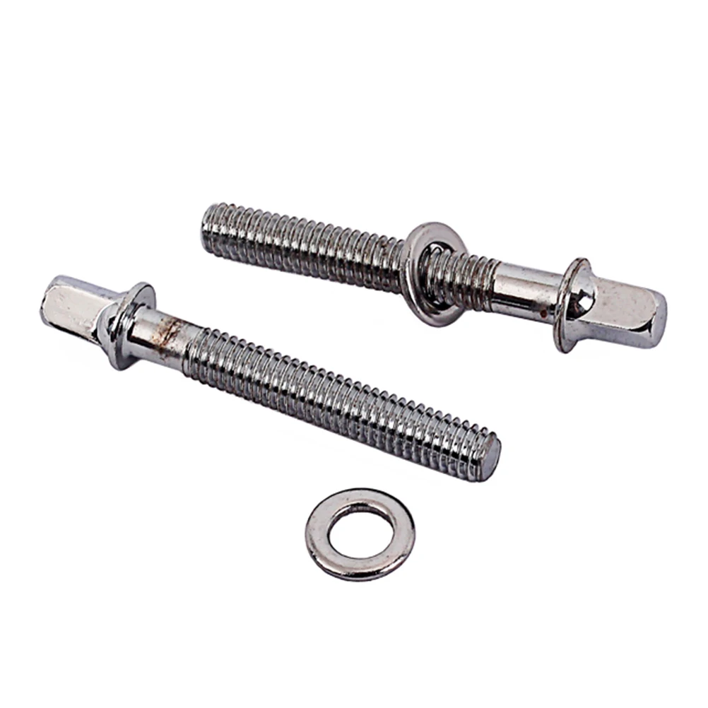 

2 PCS Drum Screws Mounting with Washers Tension Accessory Silver Hardware Snare Accessories