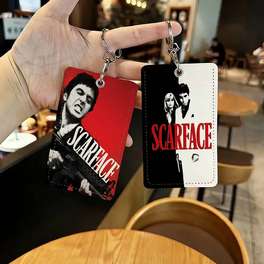 

Movie S-Scarface Card Holder for Home Use Bank Credit Card Protective Sleeve Student ID Key Chain Cover