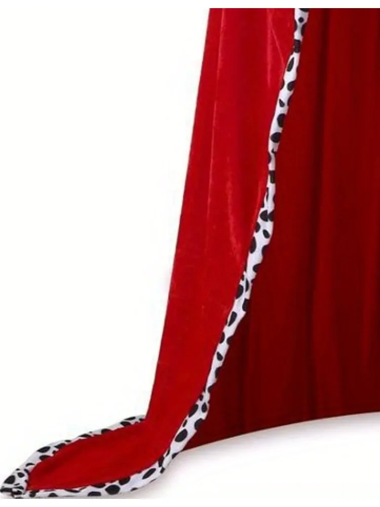 2-częściowy czerwony kostium królowej średniowieczny książę królewska peleryna panie mężczyźni kostium na Halloween pokaz sceniczny akcesoria na imprezę Cosplay