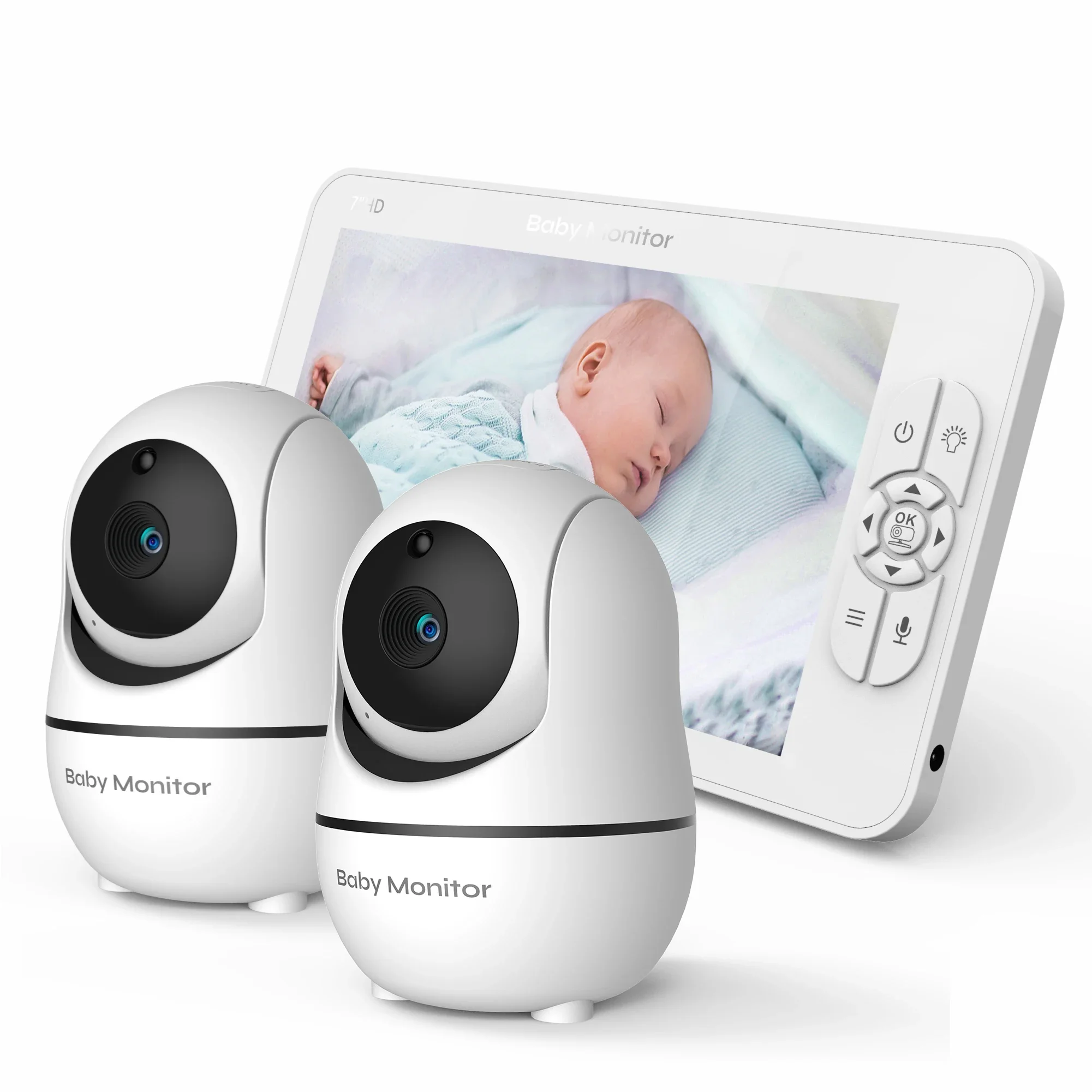 New 7inch wireless video baby  with 720P pan/tilt good quality 1V2