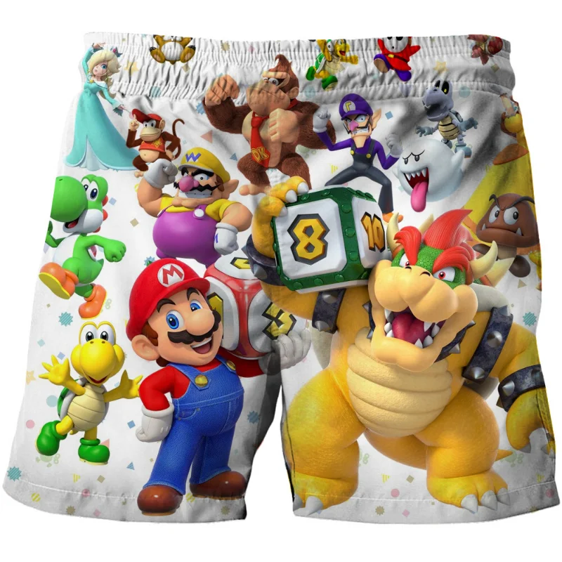 Super Marios Bros Shorts Summer Children Swimming Trunks Kids Anime Beach Shorts Cartoon Sports Short Boys Bottom Quick Dry Gift