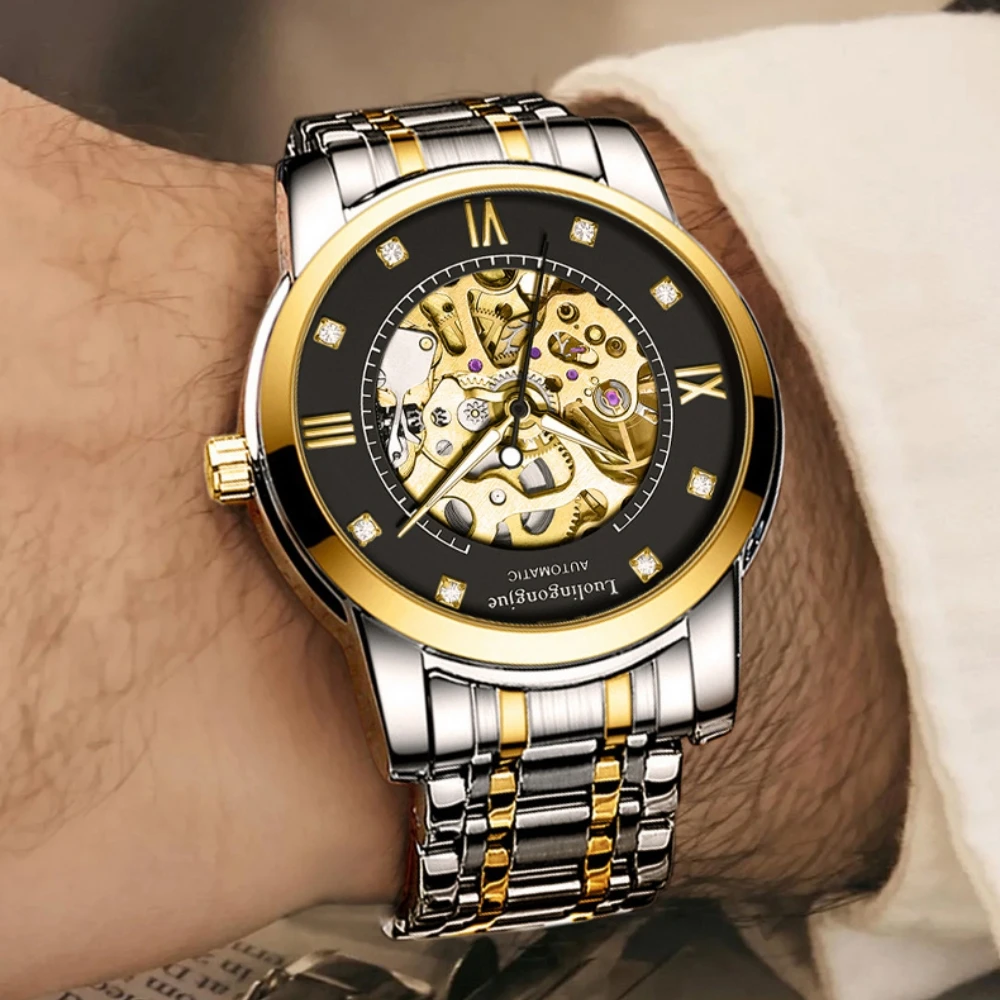 

Роскошные мужские автоматические механические часы, персонализированные и простые модные трендовые полые спортивные водонепроницаемые часы для мужчин