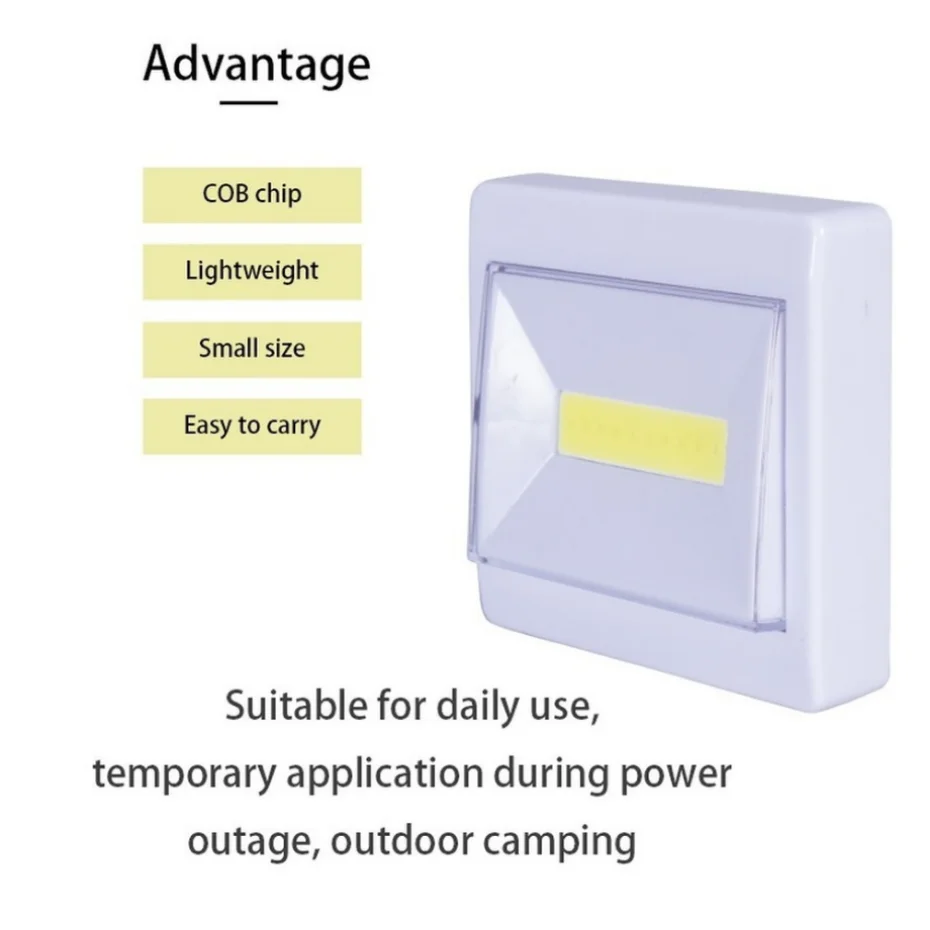 UooKzz Super Bright COB Switch LED Night Light Battery Operated LED Wall Lamp Wireless Closet Under Cabinet Lights For Kitchen