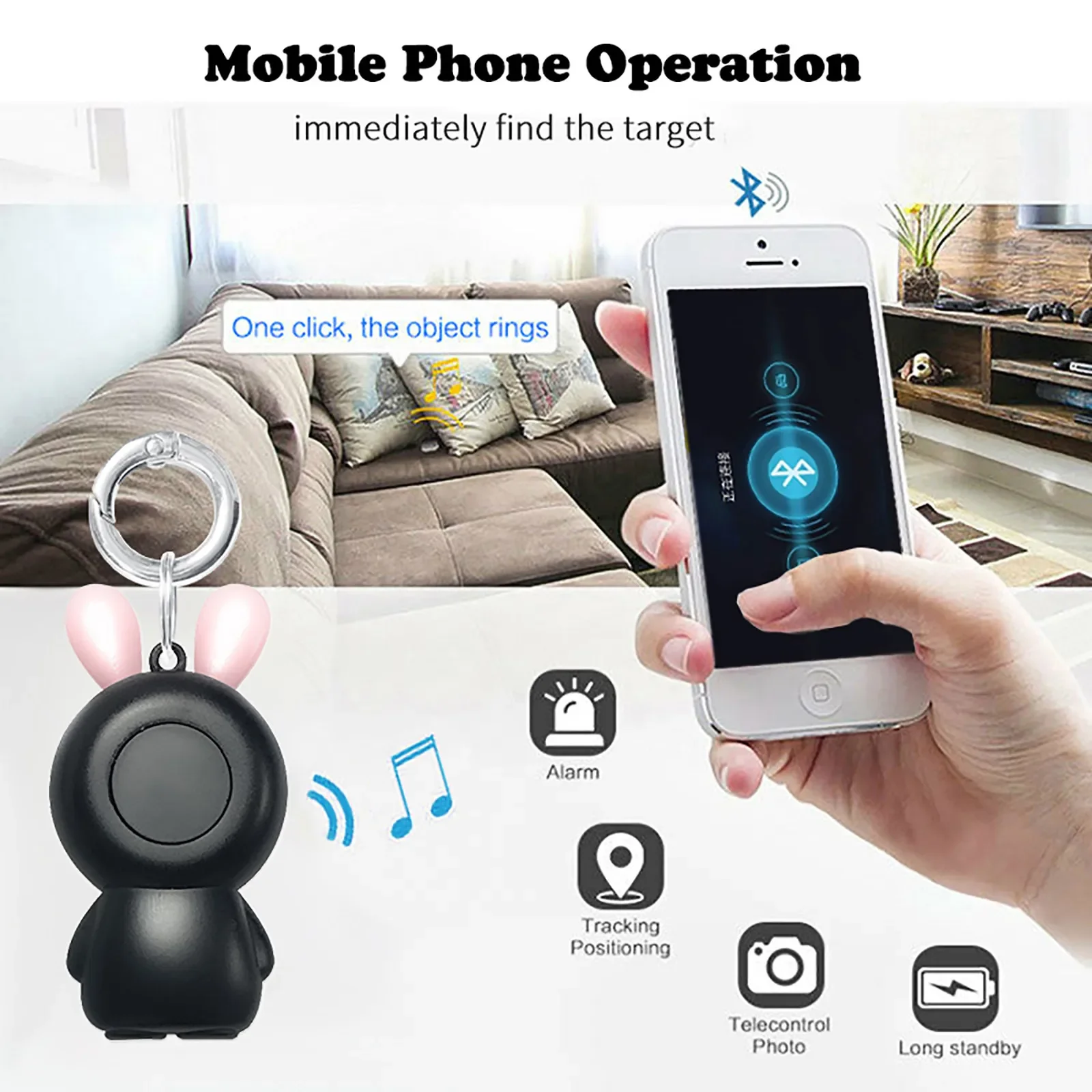 Mini Smart GPS Tracker Key Finder Locator Wireless Bluetooth Anti Lost Alarm Sensor Device For Kids Pets Dog Bicycle Car