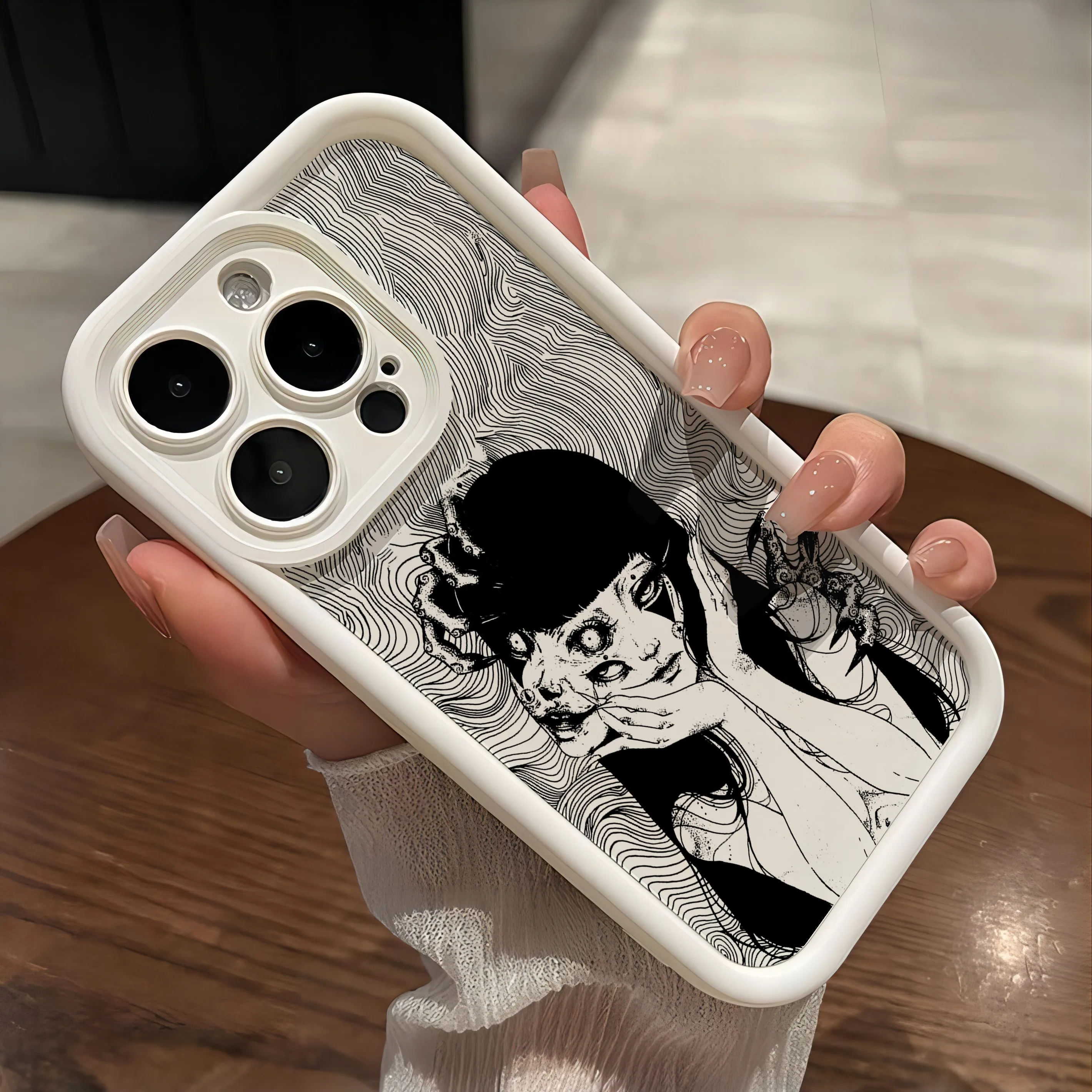 Junji Ito جراب هاتف فاخر لـ iPhone ، غطاء خلفي من القصص المصورة المرعبة ، تبو لينة ، 16 ، 15 ، 14 ، 13 ، 12 ، 11 Pro Max ، Mini ، XR ، XS ، X ، 7 ، 8 زائد