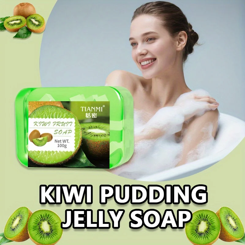 Kiwi Jelly Soap Deeply Cleanses and Removes Makeup, Bathes the Whole Body, Moisturizes and Nourishes, Is Gentle and Not Tight,