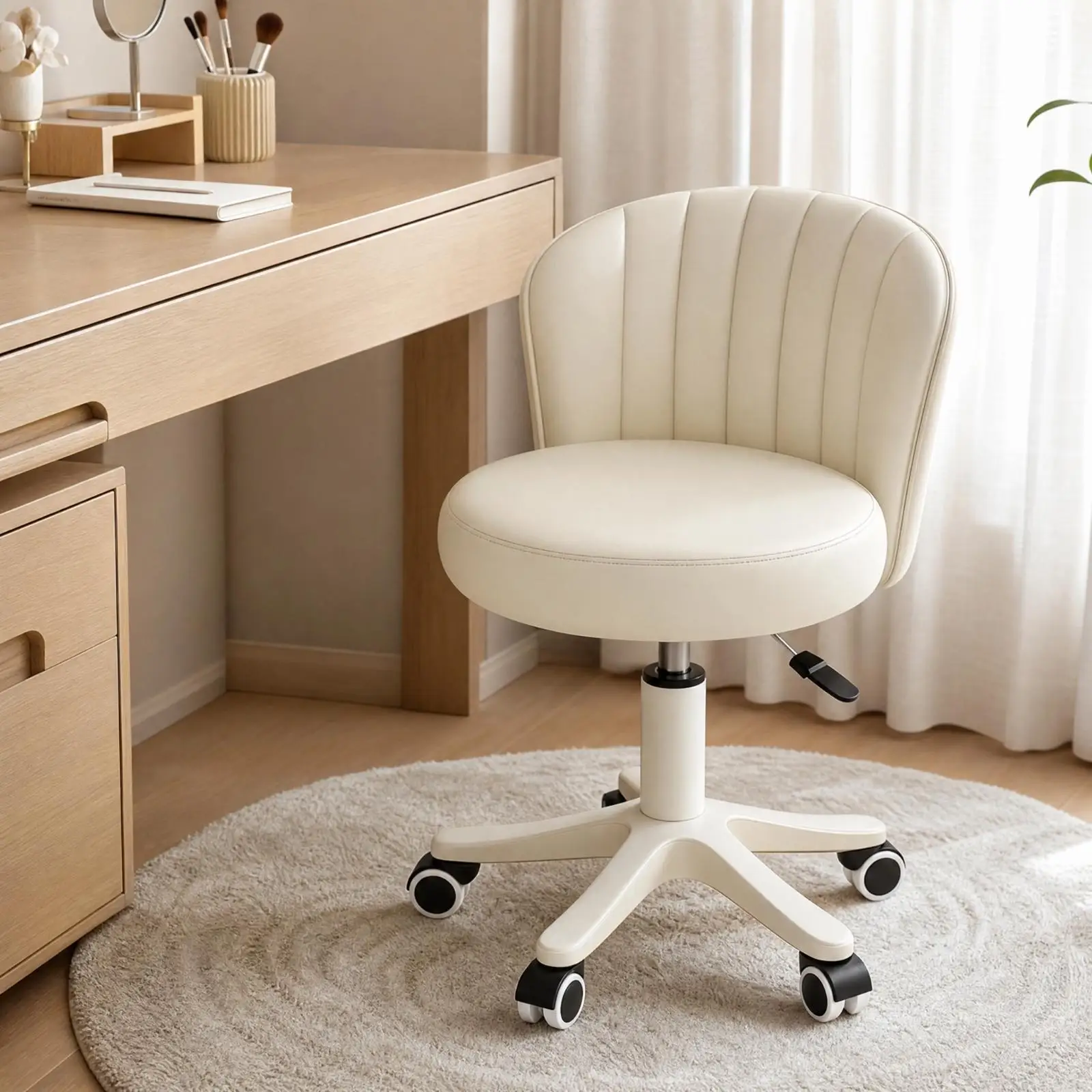 Adjustable Height Swivel for seat for Home Office with Five Point Safety Base and 360 Degree Rotation for Daily Comfort
